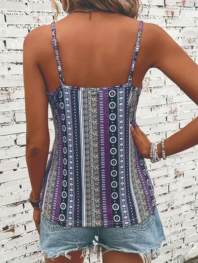 Blusa Retro Étnica con Estampado de Cadena Italiana y Escote en V - Image 30