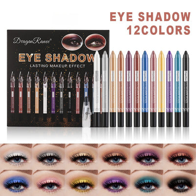 Set de 12 Sombras de Ojos en Barra Perlada Seda Natural