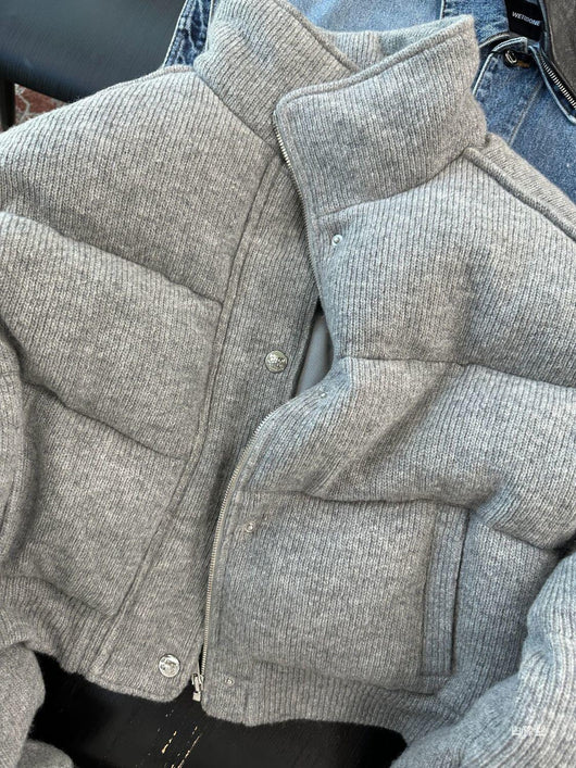 Suéter Cálido Gris Versátil Estilo Coreano Algodón para Mujer - Image 11