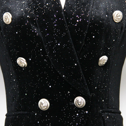 Chaqueta de Terciopelo Plateada con Broche Lentejuelas Gypsophila - Image 11