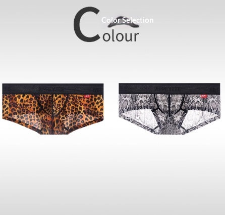 Bóxer Tipo Brief Estampado Leopardo Ultra Delgado para Hombre