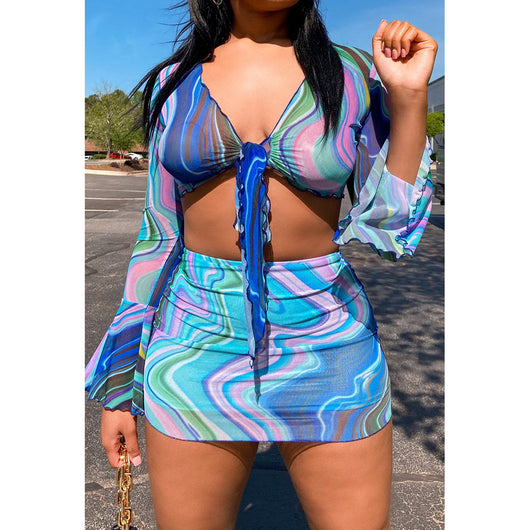 Conjunto Corto de Tul Sensual para Discoteca - Falda Transparente de Dos Piezas - Image 26