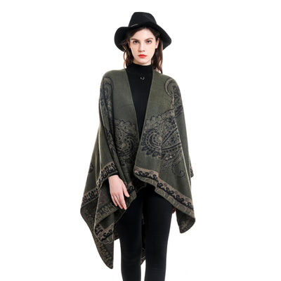 Poncho Cuadros Elegante para Viajes Invierno - Abrigo Cálido y Sofisticado - Image 28