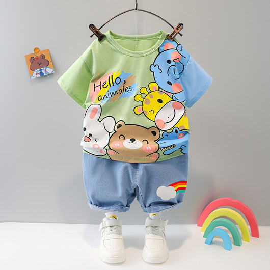 Conjunto de Pantalones Cortos Denim para Niños y Niñas - Dos Piezas Cómodo - Image 7