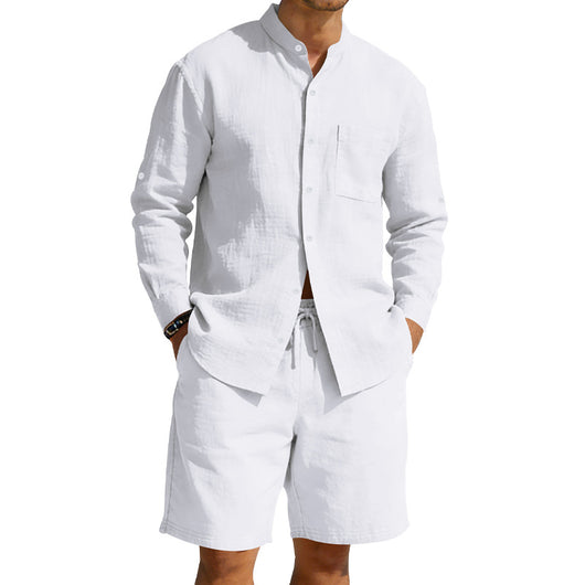 Conjunto de Camisa y Shorts de Lino para Hombre - Image 22