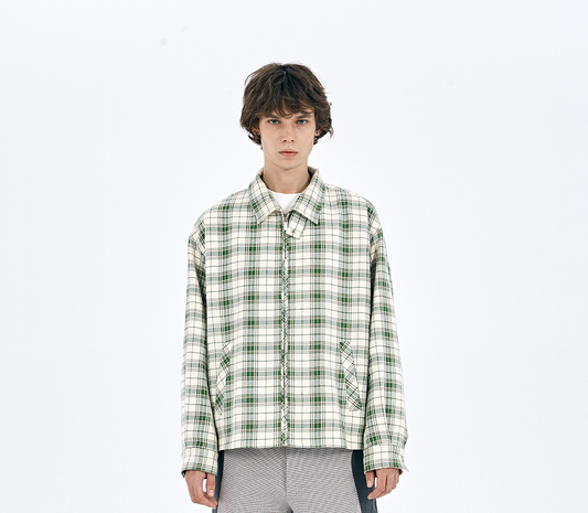 Chaqueta de Diseño Original en Tela Cuadros Verde