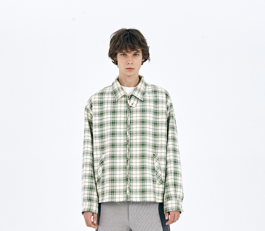 Chaqueta de Diseño Original en Tela Cuadros Verde