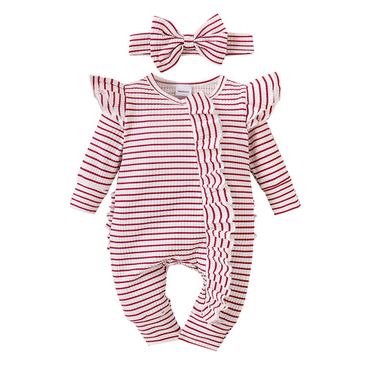 Traje Infantil a Rayas con Volantes y Manga Larga - Image 18