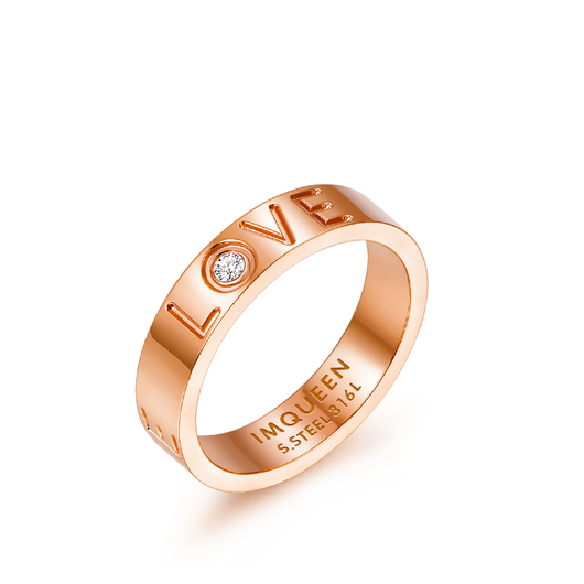 Anillo de Pareja LOVE en Acero Titanio - Regalo de Boda Minimalista - Image 9