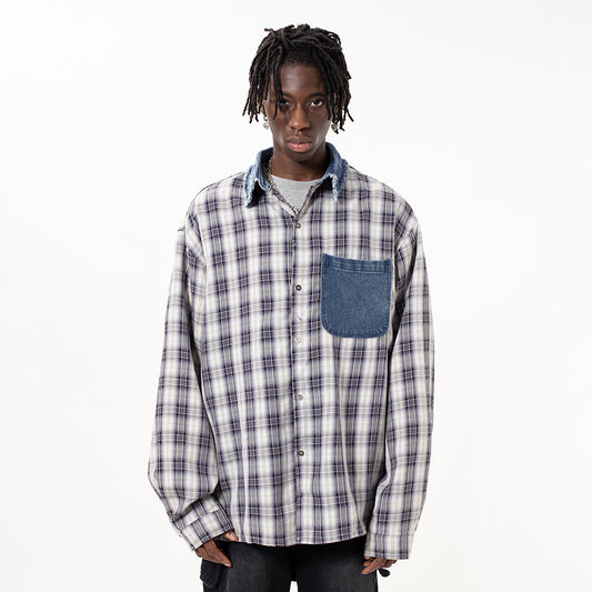 Camisa Manga Larga con Parches Bordados para Hombre