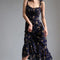 Vestido Slim Floral Pastoral Retro con Tirantes Franceses