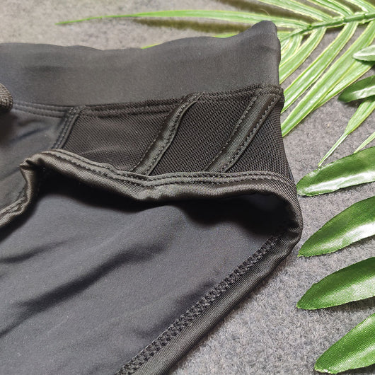 Short de Playa Bikini Negro con Detalles de Malla Triangular - Image 15