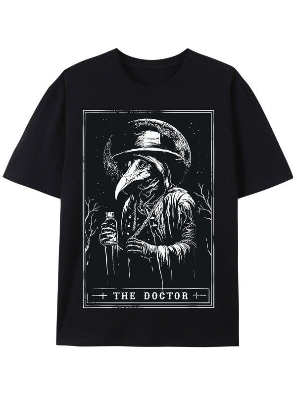 Camiseta Casual de Algodón para Hombre con Estampado de Horror y Misterio