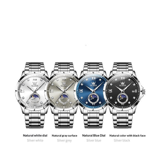 Reloj de Cuarzo para Hombre con Diamantes y Calendario - Elegancia Ejecutiva - Image 15
