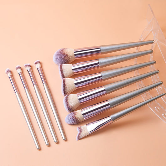 Set de 18 Brochas de Maquillaje Profesional con Mango de Madera Maciza
