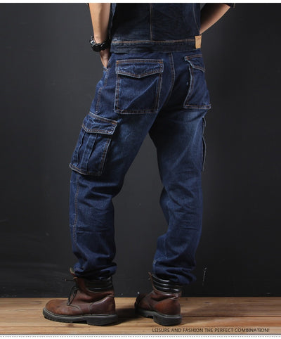 Pantalones Cargo Rectos Holgados Talla Grande para Hombre - Image 9