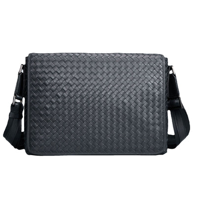 Bolso Mensajero de Cuero Tejido para Hombre - Estilo Ejecutivo - Image 12