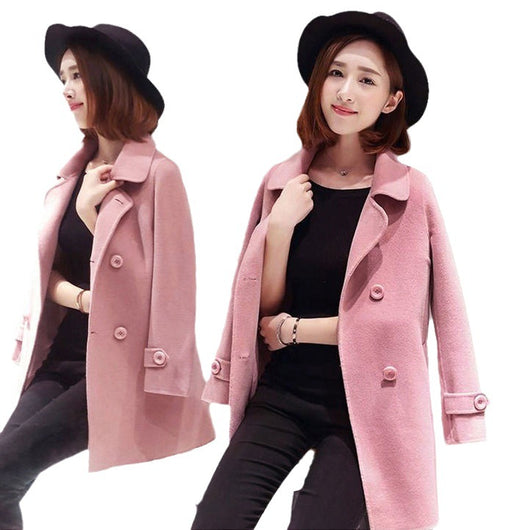 Abrigo de Lana Corte Coreano Slim Fit Elegante y Favorecedor para Mujer - Image 5