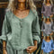 Blusa Feminina Casual Lisa Manga Longa de Linho Solta