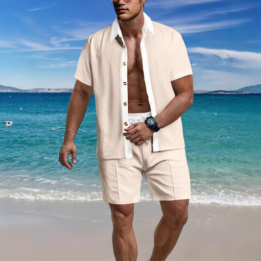 Conjunto de Vacaciones para Hombre: Camisa y Pantalones Cortos