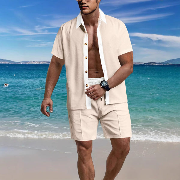 Conjunto de Vacaciones para Hombre: Camisa y Pantalones Cortos
