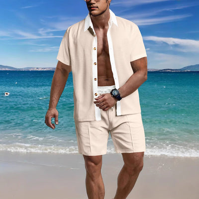 Conjunto de Vacaciones para Hombre: Camisa y Pantalones Cortos