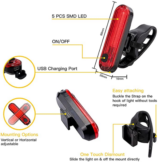 Luz Frontal USB para Bicicleta con Tecnología Anti-Reflejo - Image 8