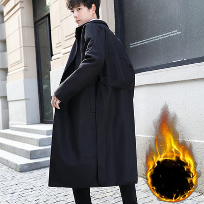 Abrigo Trendy Coreano de Lana Gruesa Largo Hasta la Cadera - Image 7
