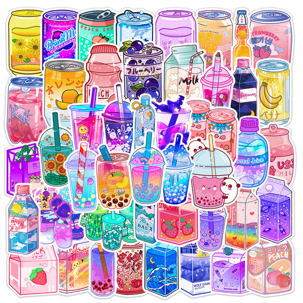 Stickers de Bebidas Estilo Instagram - Diseño Graffiti Cute