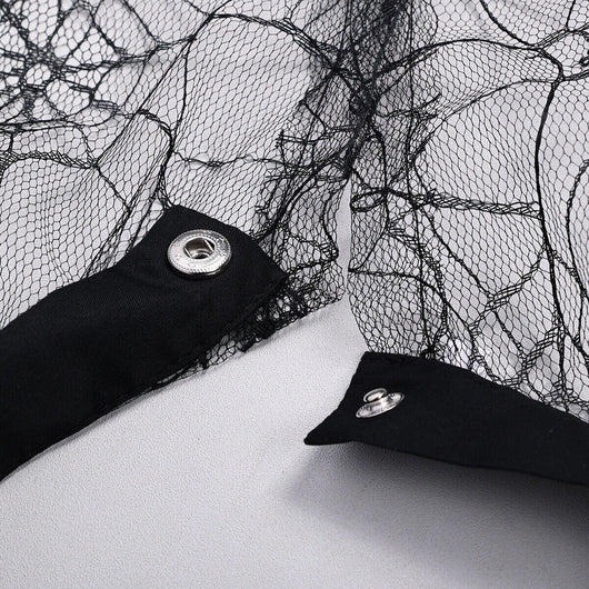 Cuello Falso de Encaje Mesh Negro para Niñas - Image 6