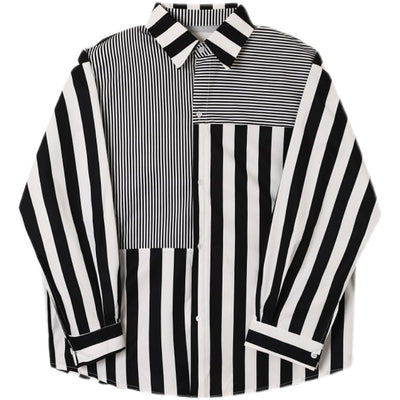 Camisa Casual de Rayas con Detalles en Contraste - Elegancia Moderna para Hombre - Image 3