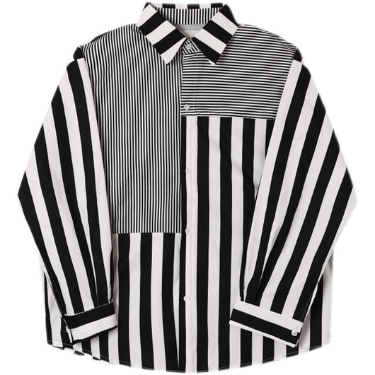 Camisa Casual de Rayas con Detalles en Contraste - Elegancia Moderna para Hombre - Image 3