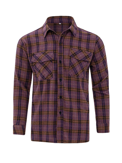 Camisa Manga Larga Cuadros con Solapa - Estilo Casual Moderno - Image 10