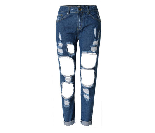 Pantalones Skinny Rotos de Cintura Alta para Mujer - Image 16