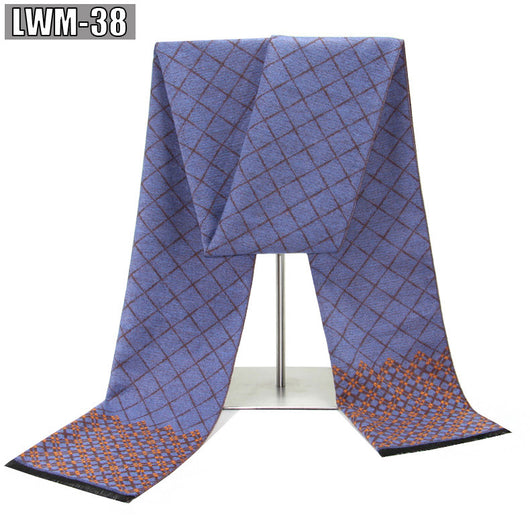 Bufanda de Cachemira Cuadros Hombre Estilo Europeo para Otoño e Invierno - Image 42