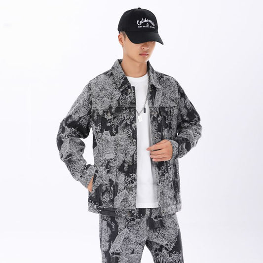 Chaqueta Denim Masculina Texturizada Estilo Americano para Primavera y Otoño - Image 2