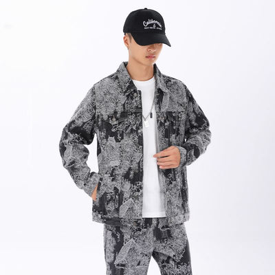 Chaqueta Denim Masculina Texturizada Estilo Americano para Primavera y Otoño - Image 2