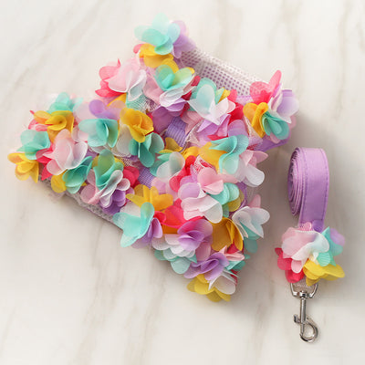 Arnés Pectoral con Correa para Perro Pequeño - Encaje Floral Primavera - Image 15