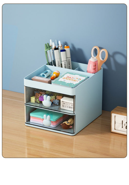 Organizador de Escritorio con Compartimentos y Diseño Transparente - Image 12