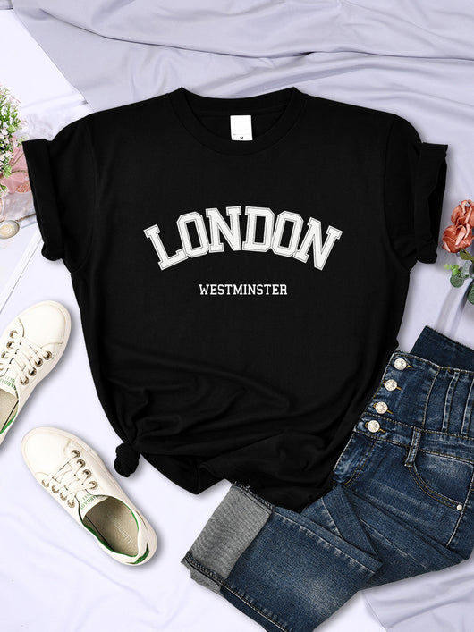 Blusa Fresca de Verano con Letras - Manga Corta Transpirable - Image 3