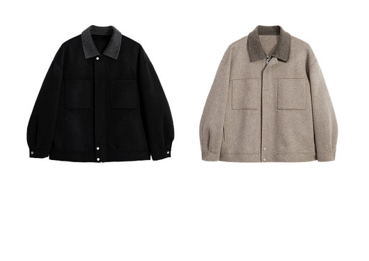 Chaqueta de Lana Doble Faz con Cuello de Lana de Cordero Premium - Image 14