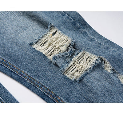 Jeans Rectos Hip Hop Rotos para Hombre - Image 12