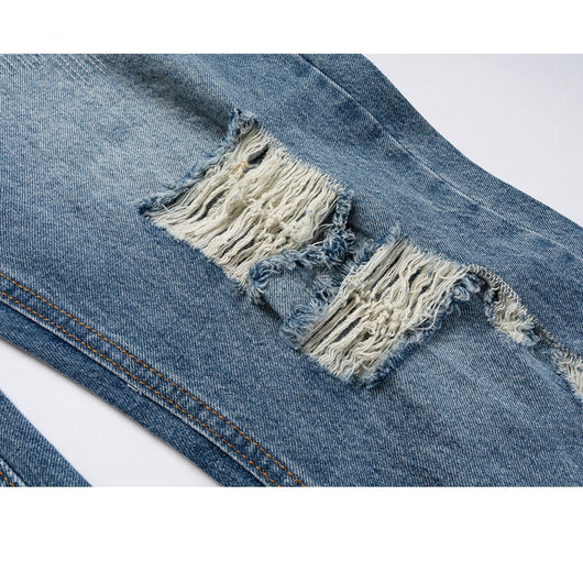 Jeans Rectos Hip Hop Rotos para Hombre - Image 12