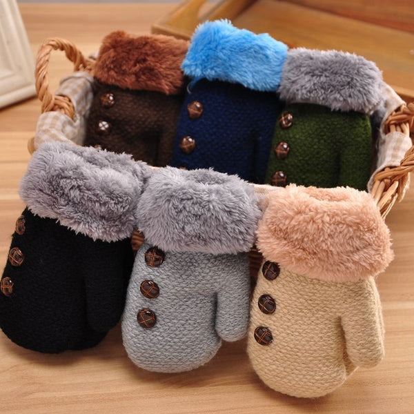 Guantes Infantiles de Invierno Acolchados con Forro de Terciopelo Grueso