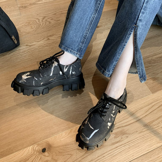 Zapatos Casuales Tipo Plataforma con Cuña y Punta Redonda en Camuflaje - Image 13
