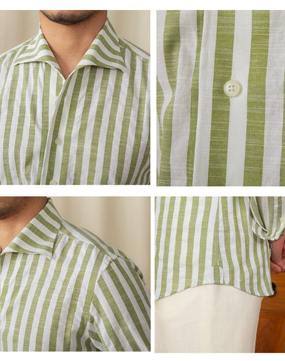 Camisa de Algodón a Rayas para Hombre - Estilo Ejecutivo Casual - Image 16
