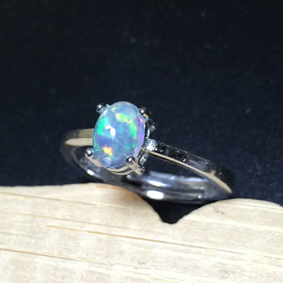 Anillo de Ópalo Australiano Natural con Fuego Deslumbrante - Image 11