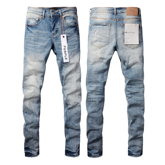 Jeans Azules Estilo Urbano Americano con Parches