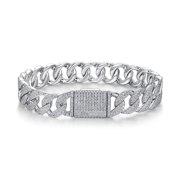 Pulsera de Plata S925 con Moissanita Premium - Joyería Lujo Ligero Plateada en Platino