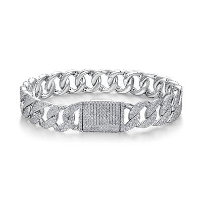 Pulsera de Plata S925 con Moissanita Premium - Joyería Lujo Ligero Plateada en Platino